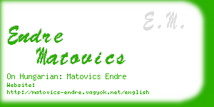 endre matovics business card